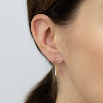 Cubic Zirconia Oval Drop Earrings in 9ct Yellow Gold