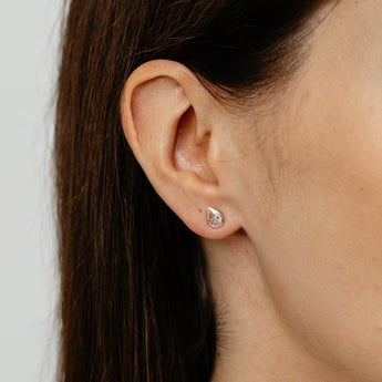 Cubic Zirconia Tear Stud Earrings in 9ct Yellow Gold
