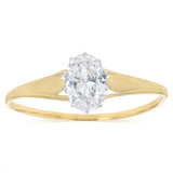Oval Cubic Zirconia Ring in 9ct Yellow Gold