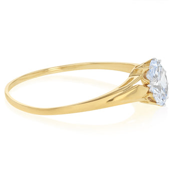 Oval Cubic Zirconia Ring in 9ct Yellow Gold