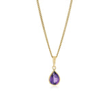 Natural Amethyst Bezel Pendant in 9ct Yellow Gold