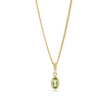 Natural Peridot Bezel Pendant in 9ct Yellow Gold