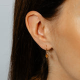 Natural Citrine Bezel Drop Earrings in 9ct Yellow Gold