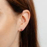 Created Ruby Stud Earrings in 9ct Yellow Gold