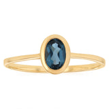 London Blue Topaz Ring in 9ct Yellow Gold