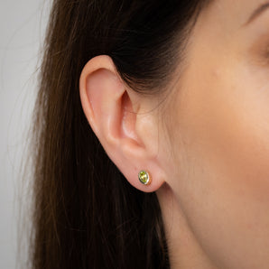 Peridot Stud Earrings in 9ct Yellow Gold