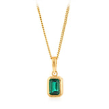 Created Emerald Pendant in 9ct Yellow Gold