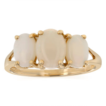 Triple Oval Opal Ring in 9ct Yellow Gold