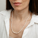 Potato Shape Pearl 50cm Necklace in Sterling Silver