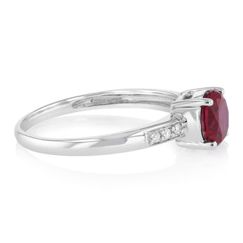 Created Ruby & Diamond Ring in Sterling Silver