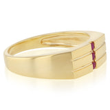 Natural Ruby Gents Ring in Gold Plated Sterling Silver