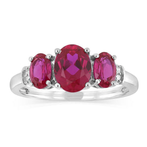 Created Ruby and Diamond Ring in Sterling Silver