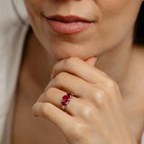 Created Ruby and Diamond Ring in Sterling Silver