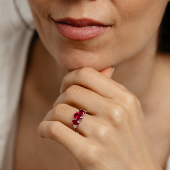 Created Ruby and Diamond Ring in Sterling Silver