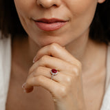 Created Ruby and Diamond Ring in Sterling Silver