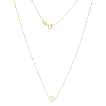 7-8mm White Freshwater Pearl Chain in Gold Plated Sterling Silver