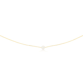 7-8mm White Freshwater Pearl Chain in Gold Plated Sterling Silver