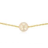 7-8mm White Freshwater Pearl Chain in Gold Plated Sterling Silver