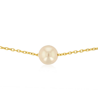 7-8mm White Freshwater Pearl Chain in Gold Plated Sterling Silver