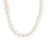 5-6mm White Freshwater Pearl Chain and Earrings Set in Sterling Silver