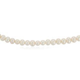 5-6mm White Freshwater Pearl Chain and Earrings Set in Sterling Silver