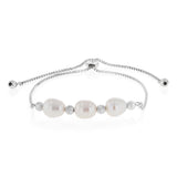 White Freshwater Pearl Bracelet in Sterling Silver