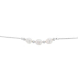 White Freshwater Pearl Bracelet in Sterling Silver