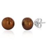 7-8mm Multicolour Freshwater Pearl Earrings Set in Sterling Silver