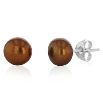 7-8mm Multicolour Freshwater Pearl Earrings Set in Sterling Silver
