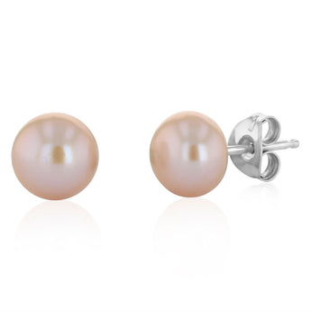 7-8mm Multicolour Freshwater Pearl Earrings Set in Sterling Silver