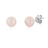 6-7mm Pink Freshwater Pearl Chain and Earrings Set in Sterling Silver