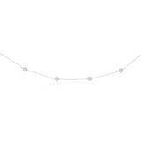 6-7mm Pink Freshwater Pearl Chain and Earrings Set in Sterling Silver
