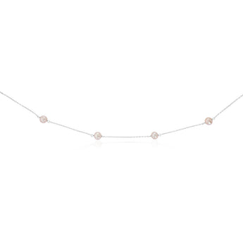 6-7mm Pink Freshwater Pearl Chain and Earrings Set in Sterling Silver