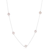 6-7mm Pink Freshwater Pearl Chain and Earrings Set in Sterling Silver