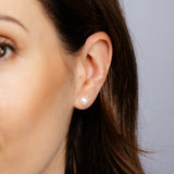 7-8mm White Freshwater Pearl Earrings in Gold Plated Sterling Silver