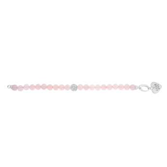 10mm Rose Quartz Bracelet in Sterling Silver