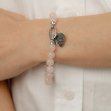 10mm Rose Quartz Bracelet in Sterling Silver