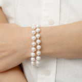 7-8mm White Freshwater Pearl Bracelet in Sterling Silver
