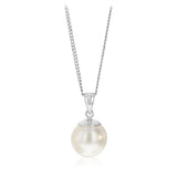 9-11mm White South Sea Pearl and Diamond Pendant in Sterling Silver