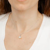 9-11mm White South Sea Pearl and Diamond Pendant in Sterling Silver