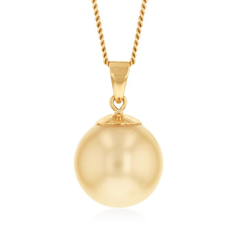10-12mm Golden South Seal Pearl Pendant with in 9ct Yellow Gold