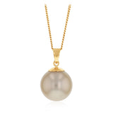 10-12mm Golden South Seal Pearl Pendant with in 9ct Yellow Gold