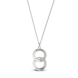 Personalised Engravable Interlinked Circle Necklace on 45cm Chain in Sterling Silver