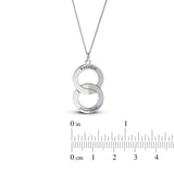 Personalised Engravable Interlinked Circle Necklace on 45cm Chain in Sterling Silver