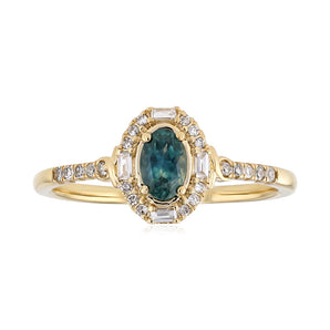 Sapphire and Diamond Ring in 9ct Yellow Gold