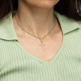 Cubic Zirconia Cross Pendant in 9ct Yellow Gold