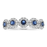 Luminesce Lab Grown 1/4 Carat Diamonds 3 Created Sapphire Sterling Silver