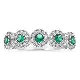 Luminesce Lab Grown 1/4 Carat Diamonds 3 Created Emerald Sterling Silver