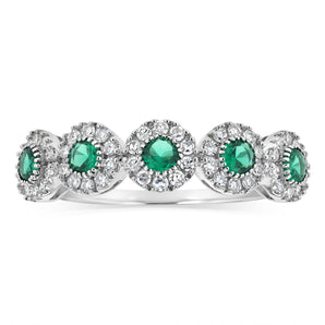 Luminesce Lab Grown 1/4 Carat Diamonds 3 Created Emerald Sterling Silver
