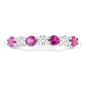 Luminesce Lab Grown 1/4 Carat Diamonds 4 Created Ruby Sterling Silver